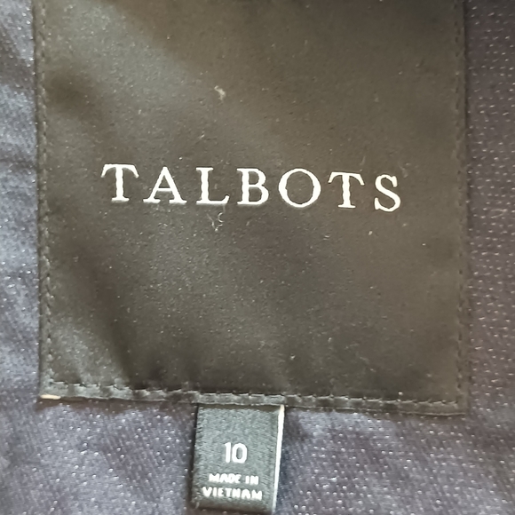 TALBOTS Jacket Women's Waxed Hooded Canvas, Sz 10 Mdnight Blue - Picture 8 of 10